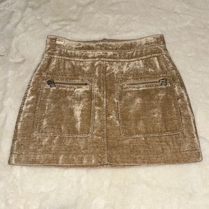NWOT Free People velvour velvet skirt tan size 0